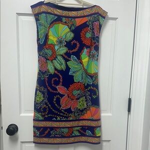 Trina Turk Green and Orange Sheath Mini Dress size 4